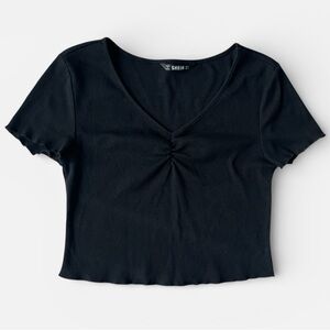 3/$20 • Black Ruched Crop Top